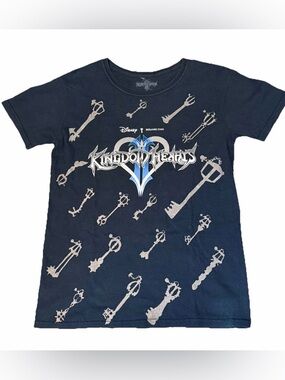Kingdom Hearts Black Graphic Tee for Kids - Disney Square Enix size Small